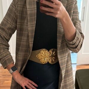 Philosophy Tan Plaid Blazer